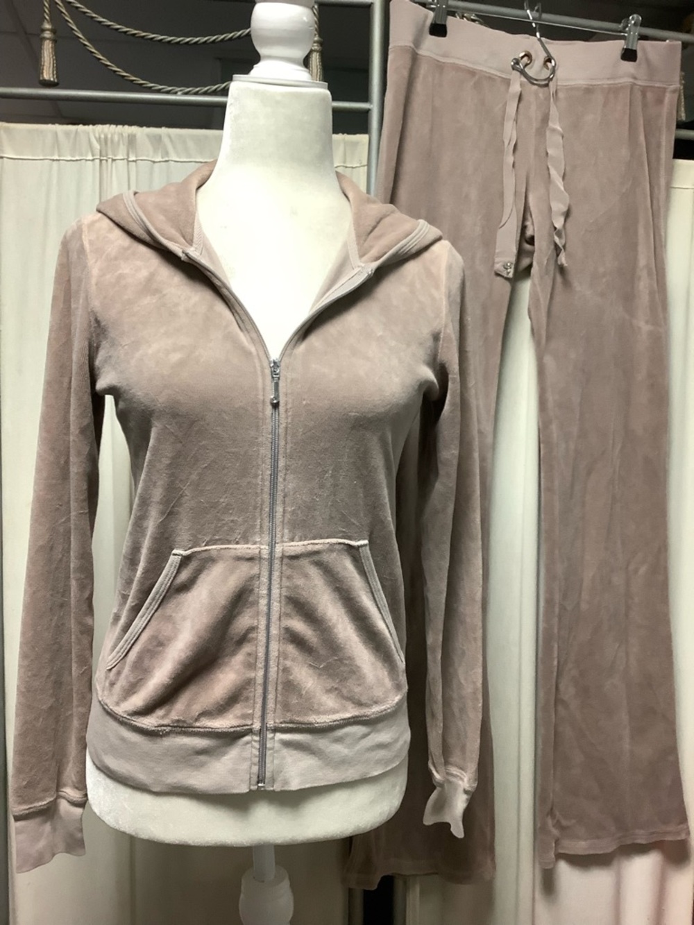 Juicy Couture Velour Long Pants 32 x 34 Zip Up Hoodie Tracksuit